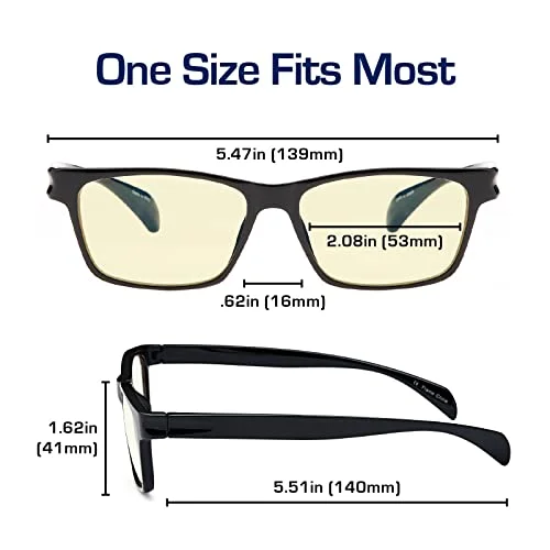 Gamma Ray Computer Blue Light Blocking Gaming Glasses w/Amber Tint and Anti Glare UV Digital Eyestrain 3