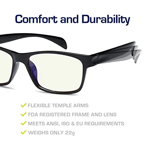 Gamma Ray Computer Blue Light Blocking Gaming Glasses w/Amber Tint and Anti Glare UV Digital Eyestrain 4