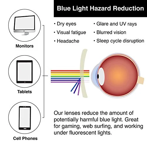 GAMMA RAY OPTICS Blue Light Blocking Glasses Anti Eye Strain 0.00 4
