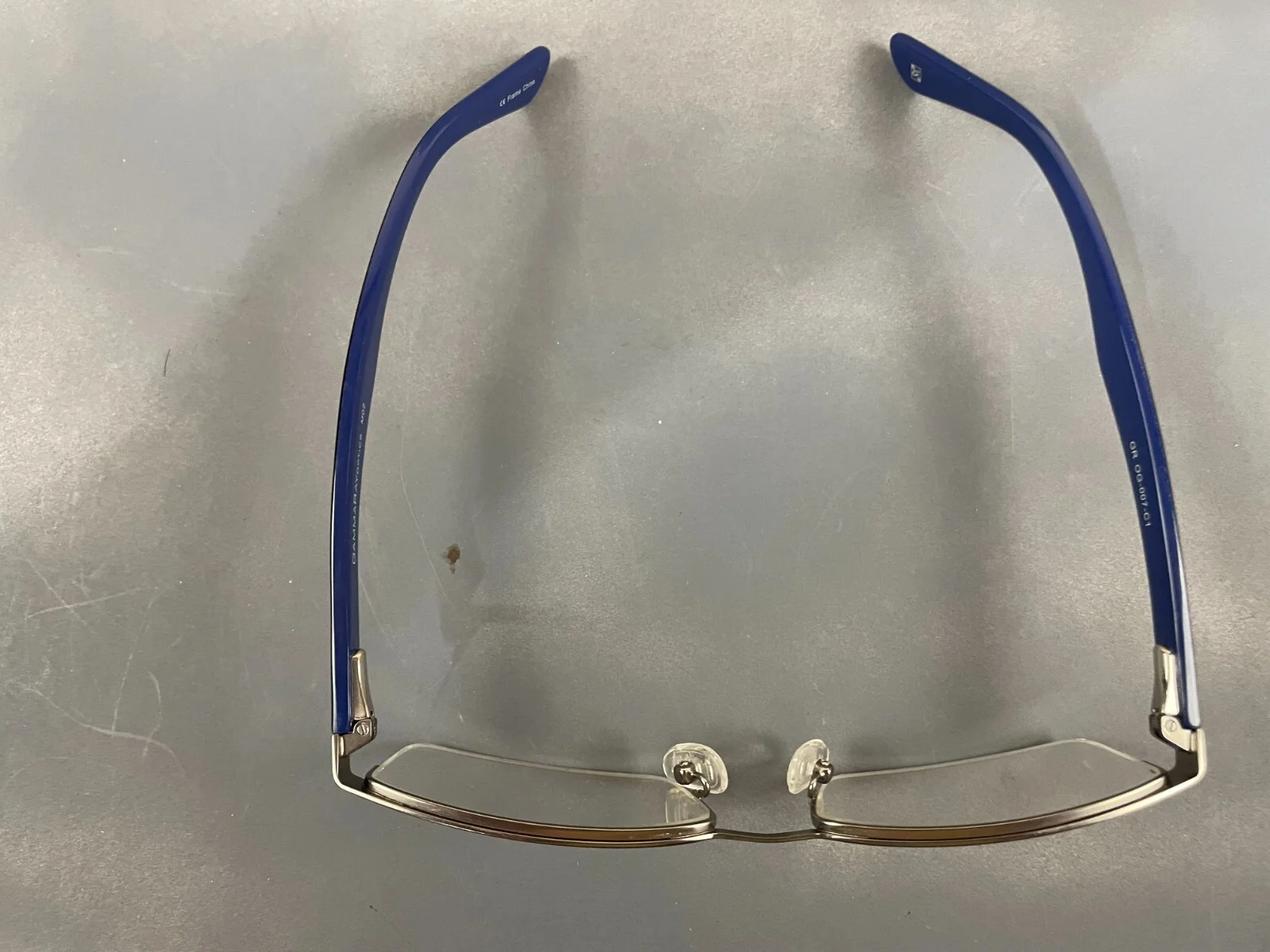 Gamma Ray Optics Eyeglasses GR OG-007-C1 M06 Silver Black Rectangular 55-17-145 4