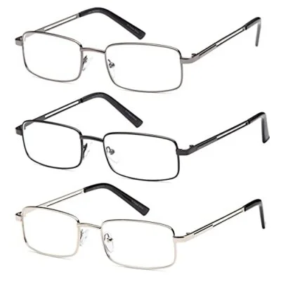 GAMMA RAY OPTICS Reading Glasses 3X Stainless Flex 2.25 Readers